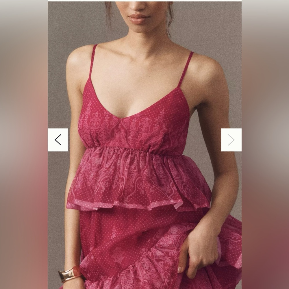 Let Me Be Sleeveless Sheer Tiered Midi Dress - Picture 3 of 3